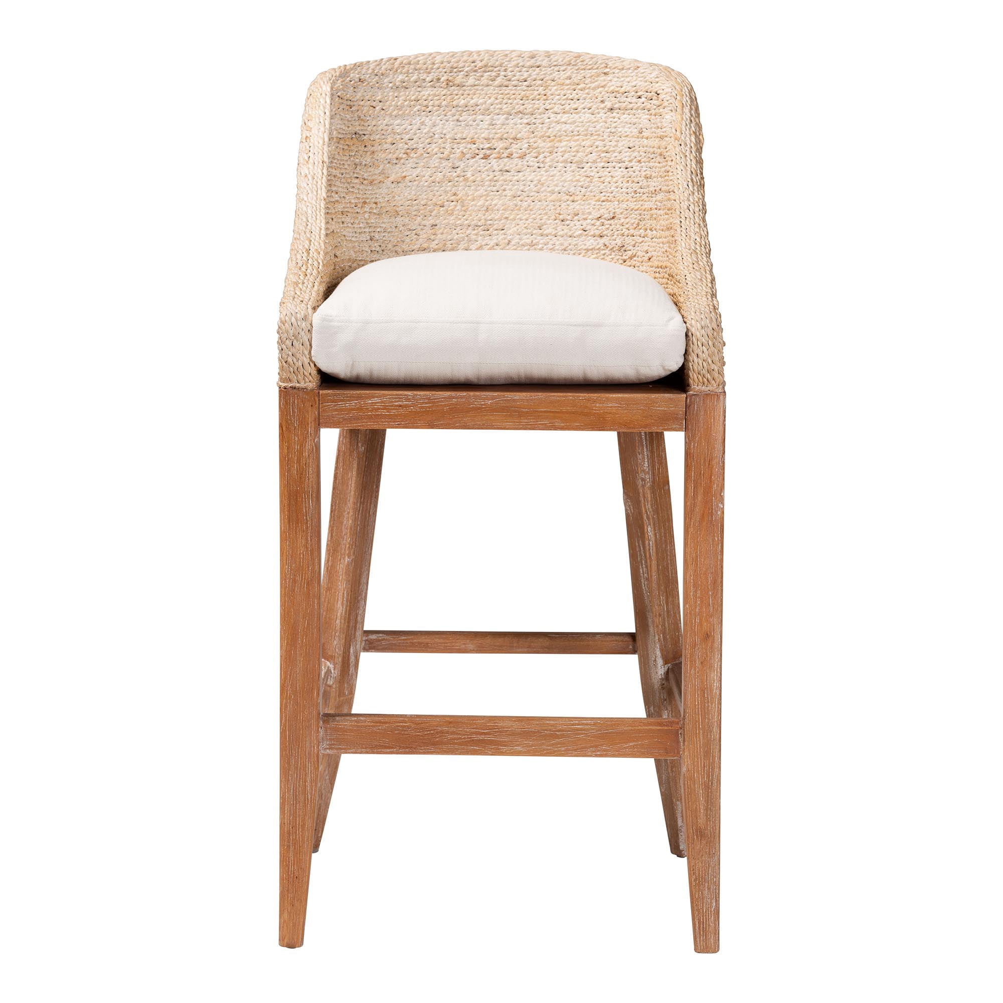 bali & pari Jasper Boho Bar Stool, Bar Height, White Wash