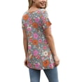 thumbnail image 7 of Anygrew Womens Summer Short Sleeve Tunic Tops Loose Fit Casual Blouses, 7 of 7