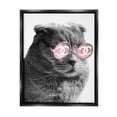 thumbnail image 2 of Stupell Industries Trendy Cat Wearing Glam Fashion Pink Sunglasses Graphic Art Luster Gray Floating Framed Canvas Print Wall Art, Design by Ziwei Li, 2 of 5