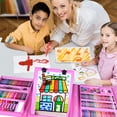 thumbnail image 4 of EIGTHTAIL Drawing Painting Sets for Girls Kids Art Set Case Included Double Sided Trifold Easel  Art Supplies Sets with Oil Pastels  Crayons  Colored Pencils  Watercolor Pens  Gifts for G, 4 of 7