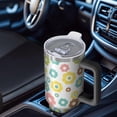 thumbnail image 6 of 40oz Pioneer Flower Floral Print Pattern Insulated Tumbler with Handle, BPA-Free Leak Proof Lid and Straws, Double Wall Vacuum, Hot 12h/Cold 34h, 6 of 6