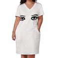thumbnail image 2 of The Eyes-vestido holgado con bolsillos para mujer vestido púrpura elegante vestidos de novia para fiestas, 2 of 6