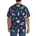 thumbnail image 5 of Xecao offers the Sea Creatures for Men's Casual Short-sleeved Shirt, a button-up collared shirt with a pocket, perfect for beach vacations and yacht travel in the Large size., 5 of 7