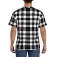 thumbnail image 3 of Qekee White And Black Plaid Classic Fit T-Shirt Men's Shirt Men's Tight Short Sleeves for Exercise, Running, Mountaineering - White And Black Plaid, 3 of 9