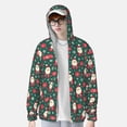 thumbnail image 2 of Balery Santa Claus Sudadera ligera de manga larga con capucha y protección solar UPF 50+ para hombre y mujer, ideal para pesca y running-Small, 2 of 7