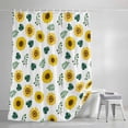 thumbnail image 4 of Spring Sunflowers Small Stall Shower Curtain, Waterproof Shower Curtains for Bathroom, Green Leaves Yellow Floral Rustic Botanical Washable Fabric Bath Curtain for Bathtub with Hooks 36x78 Inches, 4 of 9