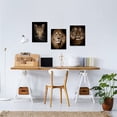 thumbnail image 2 of 3 Panels Wild Animals Canvas Wall Art Leopard Lion Tiger Paintings Poster Wildlife Pictures Art Prints Fierce Beast Wall Decor Stretched and Framed for Living Room Bedroom 12x16inchx3pcs, 2 of 4