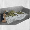 thumbnail image 6 of Bigfoot Soft Flannel Fleece Throw Blanket, Quirky Bigfoot with Grungy Colored Fur Hand-Drawn Retro Cartoon Concept, Cozy Plush for Indoor and Outdoor Use, 70" x 90", Khaki and Black, by Ambesonne, 6 of 6