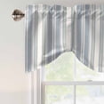 thumbnail image 5 of Tie Up Valances for Windows, Vintage Stripes Adjustable Valance Curtains Window Treatment for Living Room, Retro Minimalist Lines Pattern Light Blue Rod Pocket Kitchen Curtains & Drapes 42x18 Inch, 5 of 9