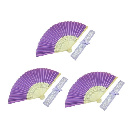 

Kreigaven 3Pcs Hand Folding Fans Classical Folding Fan Handheld Folding Fan Chinese Fan Oriental Cloth Fabric Fan for Dancing Party Wedding Gifts DIY Decoration Home Decorations
