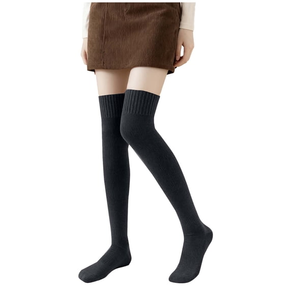 Levmjia Women Socks Fashion Thick Knee High Stockings Warm Thermal Non Slip Over Knee Long Socks Solid Color Casual Comfortable Autumn Winter