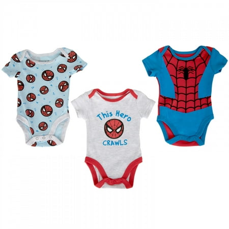 

Spider-Man s Suit and Icons 3-Pack Infant Bodysuit Set-0-3 Months