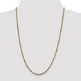thumbnail image 2 of Real 14kt 3.2mm Semi-solid with Rhodium Pav∩┐╜ Figaro Chain; 24 inch; Lobster Clasp; for Adults and Teens; for Women and Men, 2 of 6