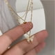 thumbnail image 1 of Nuevo Collar De Mariposa Brillante Para Mujer Exquisito Doble Capa Cadena De Clavícula Joyería Para Damas Regalo, 1 of 4