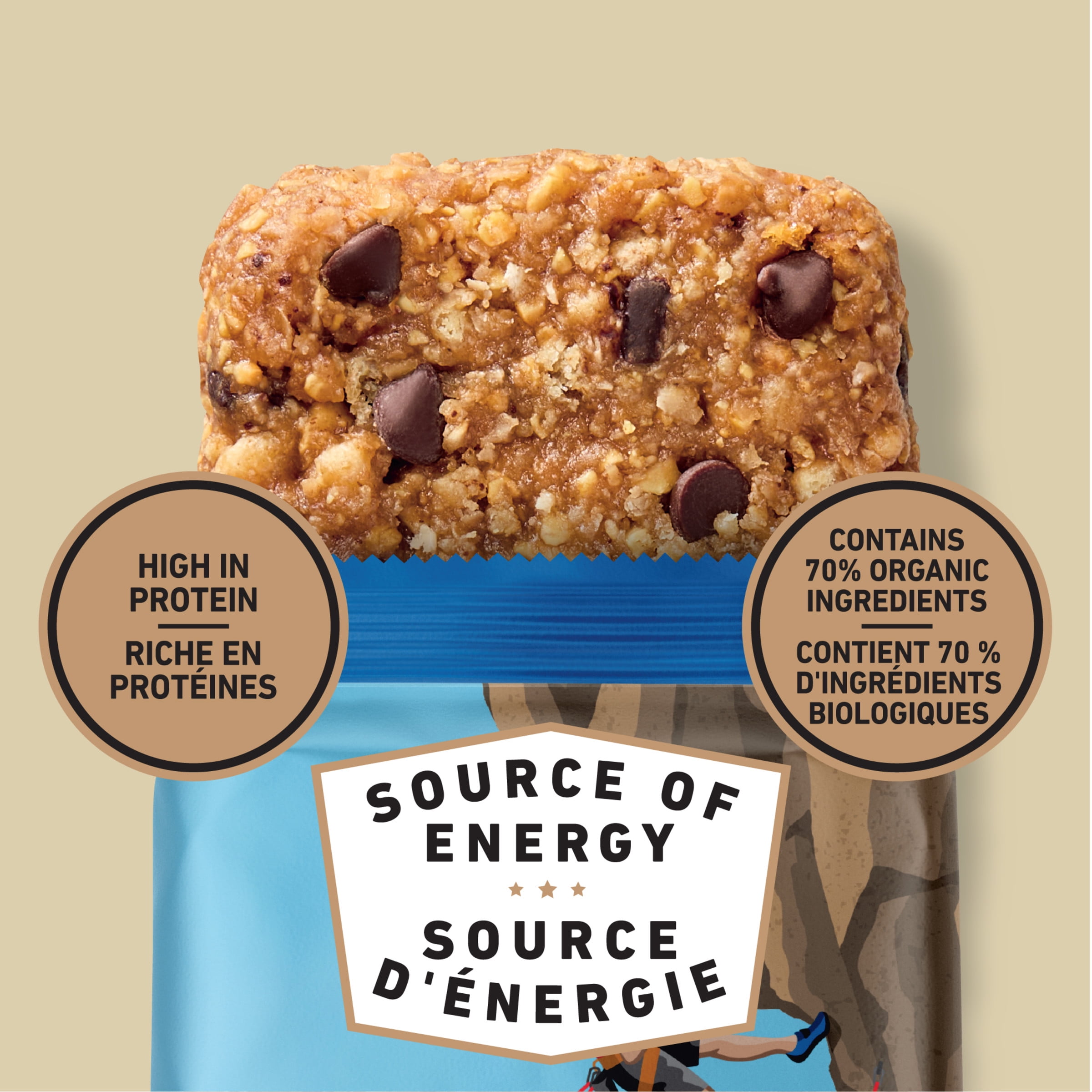 CLIF BAR Energy Bars, Chocolate Chip, Granola Bar, High in Protein, Contains 70% Organic Ingredients, (Pack of 15), 1.02 kg