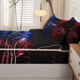 thumbnail image 5 of Manfei Racing Car Zipper Twin Comforter Sets with Fitted Sheet and 2 Pillowcases,Abstract Geometric Hexagonal Pattern Zipper Bedding Set,Red Blue,Black Reversible,4pcs, 5 of 8
