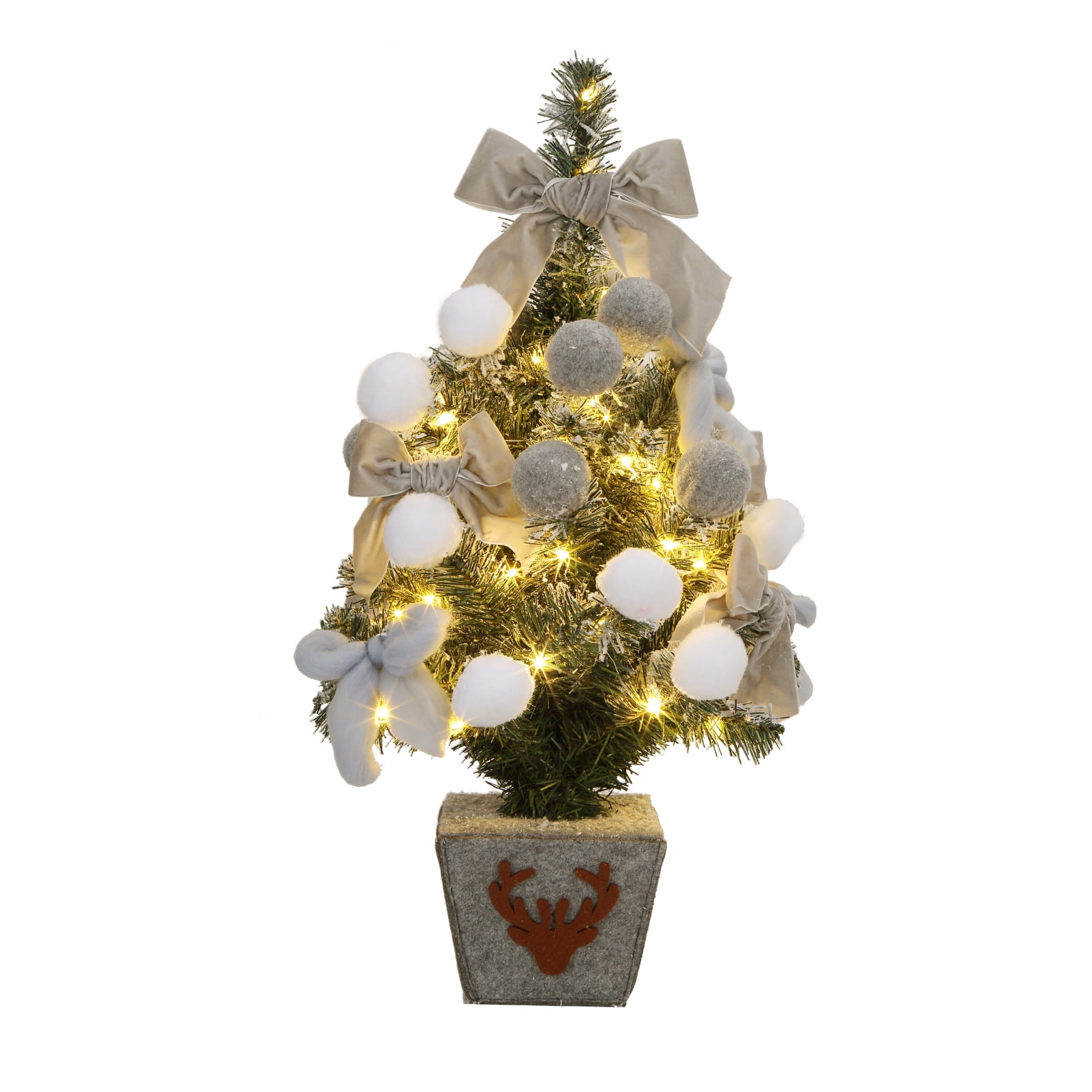 SAINSPEED 24Inch Prelit Artificial Mini Christmas Tree, Miniature
