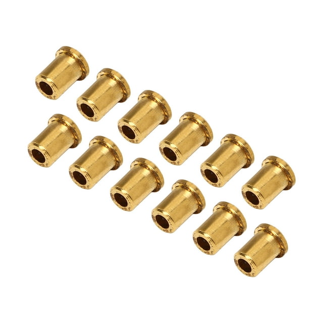 Guitar String Bushing, Easy To Install Wear Resistant 12PCS Replacement Parts Glossy Finish High Hardness Metal Guitar Ferrules For Musical Instruments Silver,Black,Gold