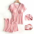 thumbnail image 6 of breaise Women's Maternity Nursing Pajamas Set Breastfeeding Sleepwear Short Sleeve Top & Shorts Pregnancy PJS Postpartum Pajamas Breastfeeding Pregnancy Clothes, 6 of 6