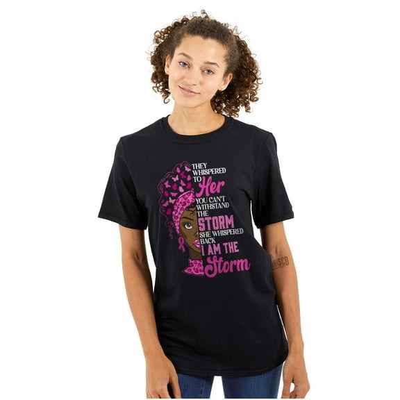 Black Breast Cancer I Am The Storm Womens Graphic T Shirt Tees Brisco Brands S