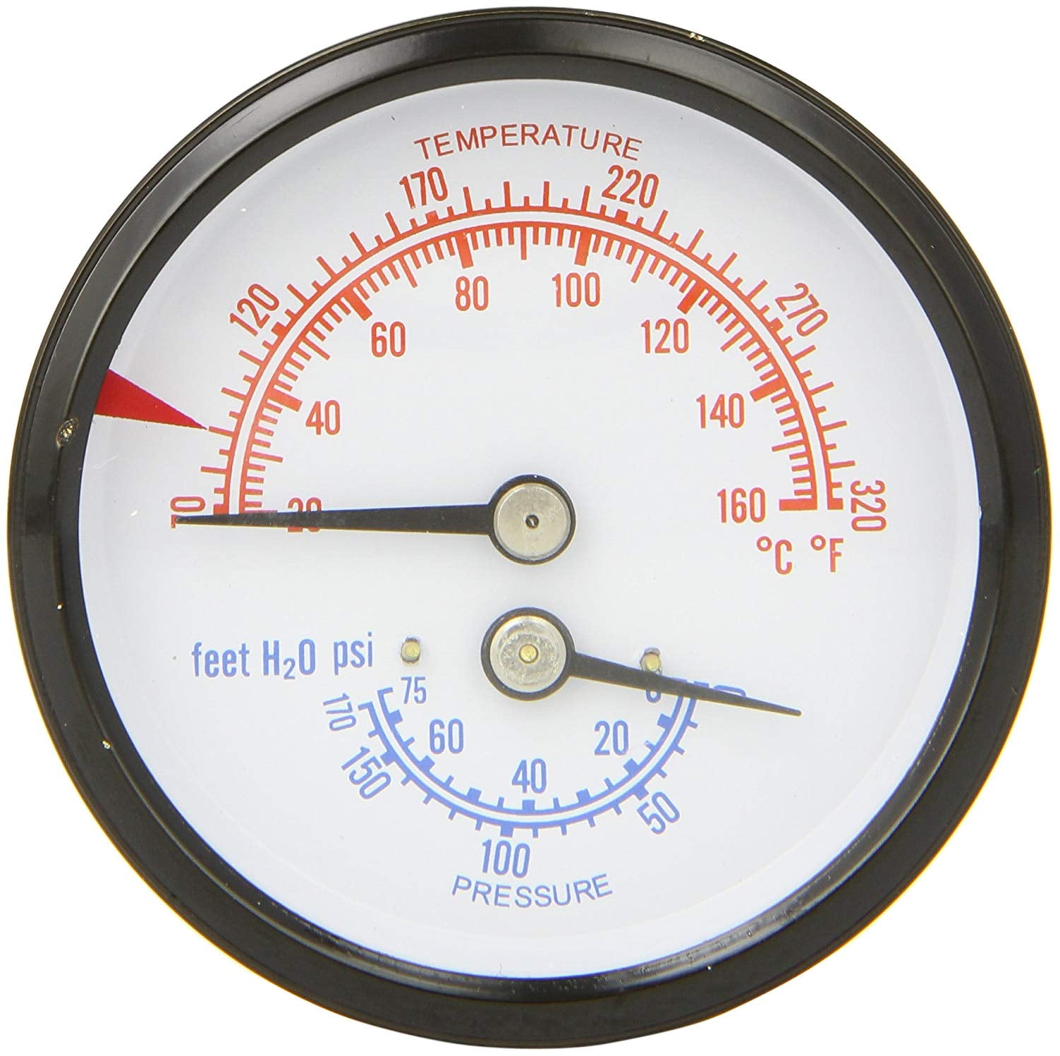 PIC Gauges TRIRC254R3.63D , 2 1/2"Dial Boiler Gauge