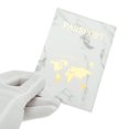 thumbnail image 3 of Unique Bargains 1 Pc Passport Holder Marble Pattern Map Passport Sleeve White Gray, 3 of 5