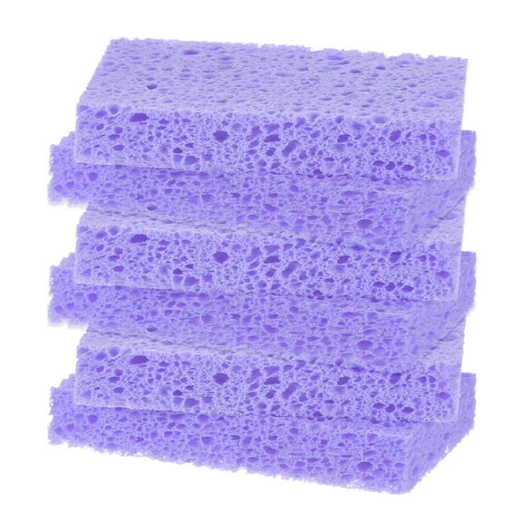 Uxcell 6-Pack Kitchen Sponges, Condense Eco Cellulose Non-Scratch Scrub Heavy Sponge Clean Tough Messes Dish Scrubber [Purple]