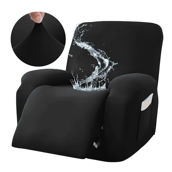 INSMART Stretch Recliner Cover, 4-Pieces Elastic Lazy Boy Sofa Slipcover with Side Pocket, Furniture Protector for Power Lift Chairs, Armchair, Couch Reclining Chairs