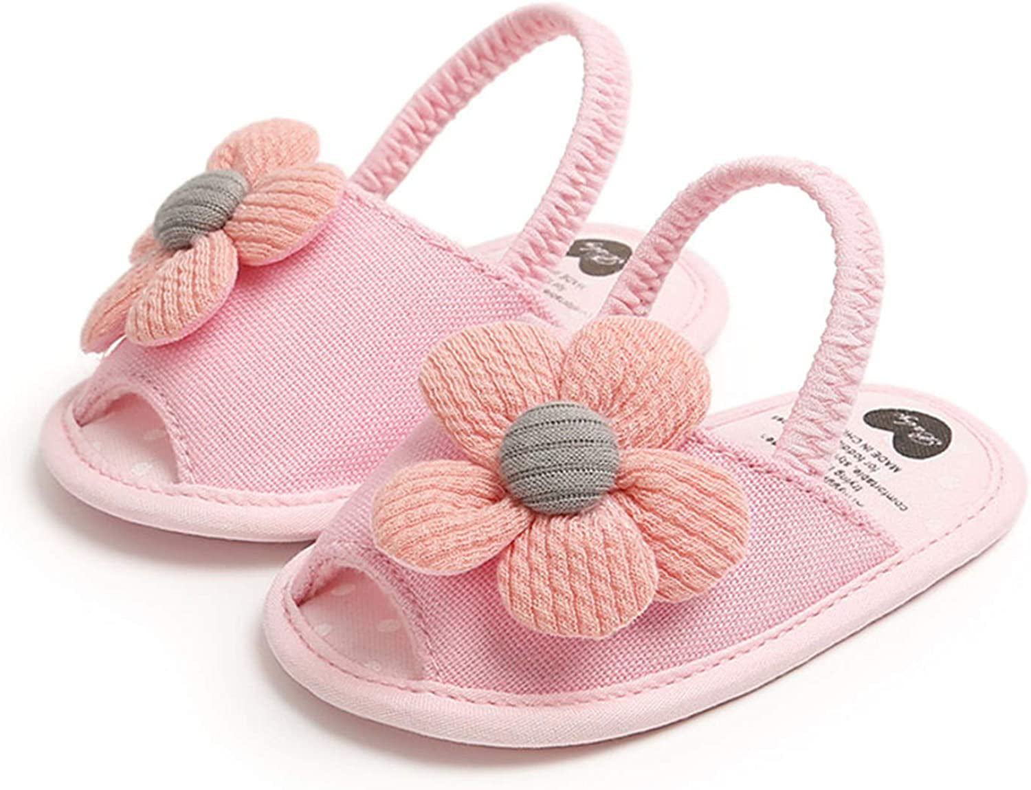 Meckior Infant Baby Girls Summer Flower Sandals Bowknot T-Strap Glittery Open-Toed Butterfly Shoes Soft Non-Slip Sole Princess Flat Shoes 