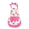 thumbnail image 1 of Claswcalor Delantal 100% algodón para niños y niñas, lindo delantal para hornear magdalenas, delantal de cocina ajustable, delantal rosa para niños, hijas, nietas, regalos de la abuela, 1 of 1
