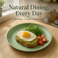thumbnail image 3 of 10 Inch Wheat Straw Dinner Plates, Set of 8 Unbreakable Plates, Microwave & Dishwasher Safe, Lightweight Modern Tableware, Reusable Dinner Plates for Kitchen Daily Use(Green), 3 of 8