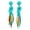 Green Multi, variant on Handmade Beaded Red Solid Color Post Statement Earrings 4 Inch