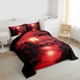 thumbnail image 3 of Homewish Japanese Style 3 Pieces Queen Comforter Set for Kids Children Teens,Black Red Ultra Soft Bedding Sets,Traditional Artwork Bedding Comforter Set Breathable,Ultra Soft Home Decor,Reversible, 3 of 8