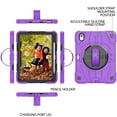 thumbnail image 6 of For iPad Air 11"(2024) Case,Kids Friendly,With Rotatable Adjustable Hand Strap,Retractable Kickstand,Shoulder Strap,Kids Friendly,Shockproof Anti-fall Rugged Heavy Duty Case,Purple, 6 of 11