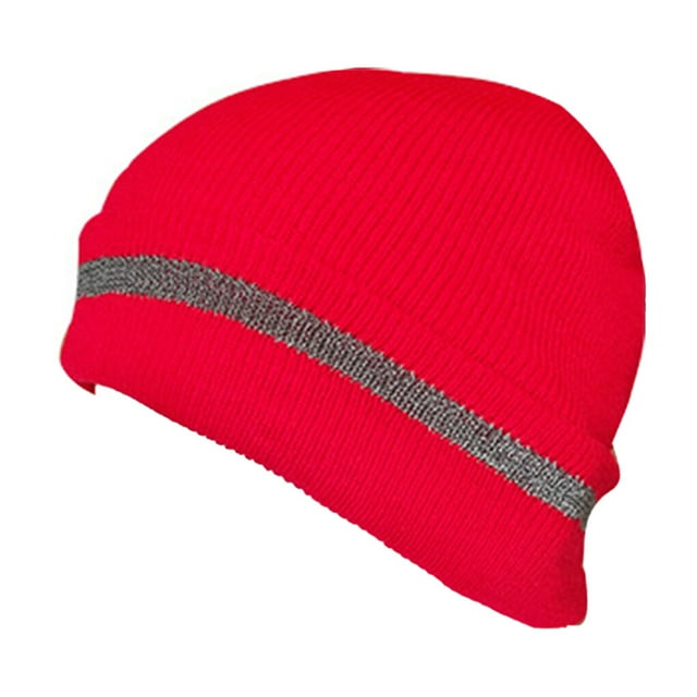 Langgg Skull Caps for Men Reflective Liner Solid Color Winter Beanie Warm Multifunction Windproof Coldness Protection Casual Cycling Wine Red