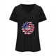 thumbnail image 2 of Camisetas Casuales de las Mujeres Gradiente Día de la Independencia Impreso Cuello Redondo, Blusa de Manga Corta para Diario, Fiesta Y Primavera Verano, 2 of 3