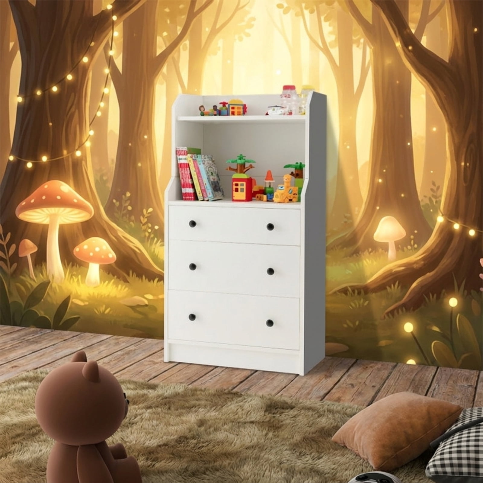 Furnibear 12 Drawers Rolling Cart Storage Scrapbook Paper Organizer Bins Multi for Home Office Craft Room Classroom, Transparent Multicolor