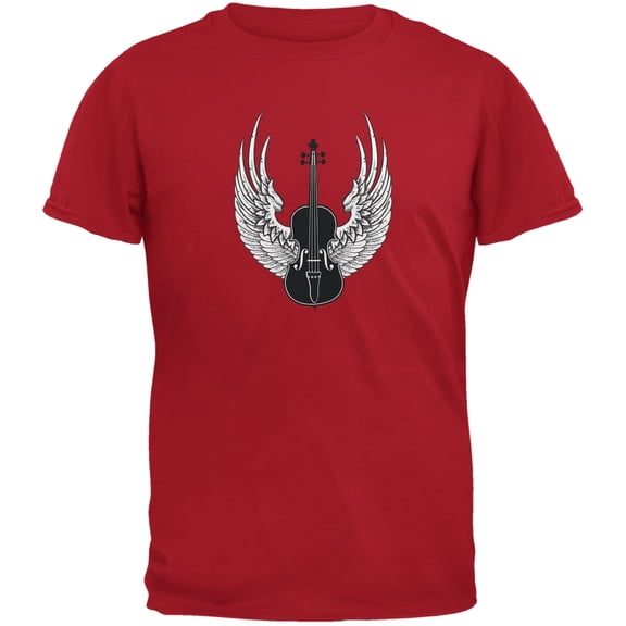 Winged Violin Red Adult T-Shirt - Small