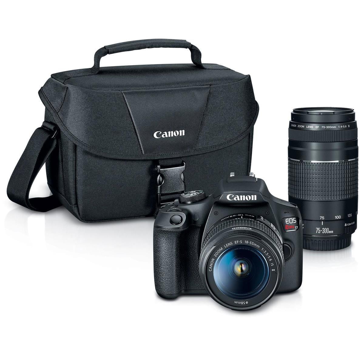 Canon EOS Rebel T7 DSLR Camera with EF-S 18-55mm and EF 75-300mm Lens