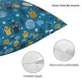 thumbnail image 3 of Wukai Cute Colorful Owls And Trees Premium Polyester Fleece Pillow Covers with Hidden Zipper Closure,Luxuriously Soft and Durable-20"x20", 3 of 7