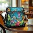 thumbnail image 3 of LedBack Dragonfly Flower Leather Shoulder Bag for Women Crossbody Satchel Purses Sling Hobo Bag Women Shoulder Handbag for Travel Shopping Work, Blue, 3 of 7