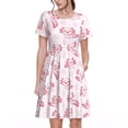 thumbnail image 1 of Fotbe Baby Salamander Vestido Largo de Moda para Mujer, Vestido Tipo Camiseta con Manga Corta y Estilo Casual a Rayas y Bloques de Color, 1 of 6