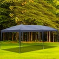 thumbnail image 4 of SEGMART 10 x 20ft Outdoor Steel Frame Folding Gazebo Canopy, Portable Canopy Tent, Heavy Duty Commercial Tent W/ Waterproof Canopy & Carry Bag, Lightweight Folding Party Tent, T829, 4 of 10