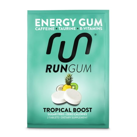 Run Gum Energy Gum Tropical Boost  Sugar Free  Zero Calorie