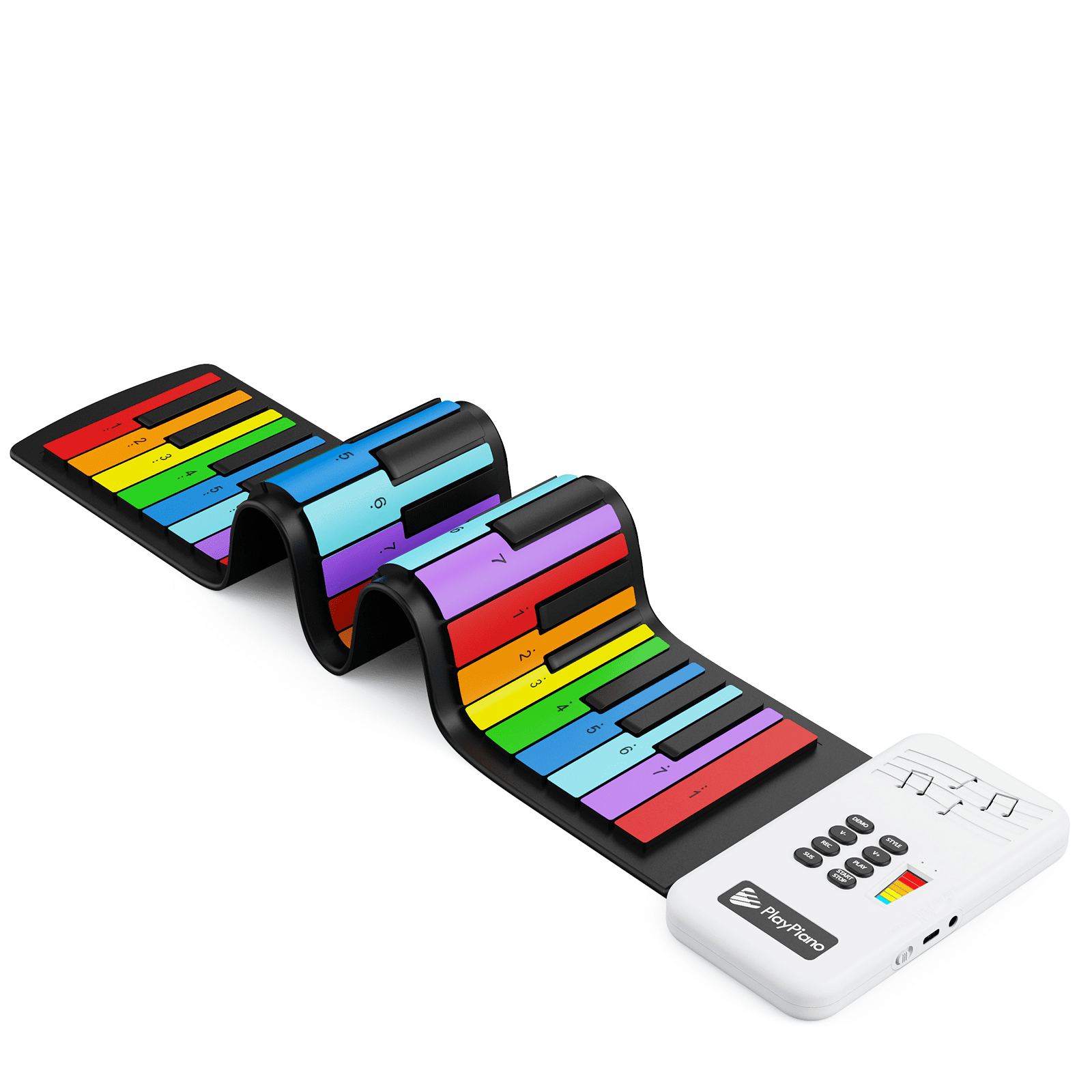 Udreamer Digital Piano Keyboard Roll up Portable Electric Foldable 49 Key Number Notes Rainbow