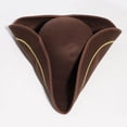 thumbnail image 3 of Jiibva Pirate Hat for Adult, Colonial Style Tricorn Hat, Pirate Cap Fancy Dress Medieval Accessory Captain Props for Pirate Theme Party Halloween Party, 3 of 7