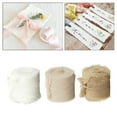 thumbnail image 4 of 3 Rolls Handmade Polyester Chiffon Fringe Ribbon White+Beige, 4 of 8