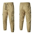 thumbnail image 2 of safuny Cargo Pants for Men High Waist Comfy Lounge Casual Soft Safety Full Pants with Pocket Fashion Fall Winter Long Trousers Solid Color Khaki 32, 2 of 9