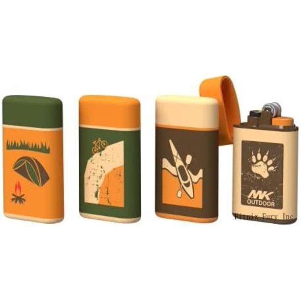 Lighter Outdoor Series Camper 4Pack Assorted Designs, Refillable