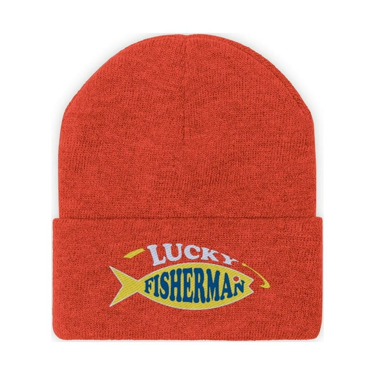Lucky Fisherman Beanie Winter Hats for Men Boys Fishing Gifts Ice